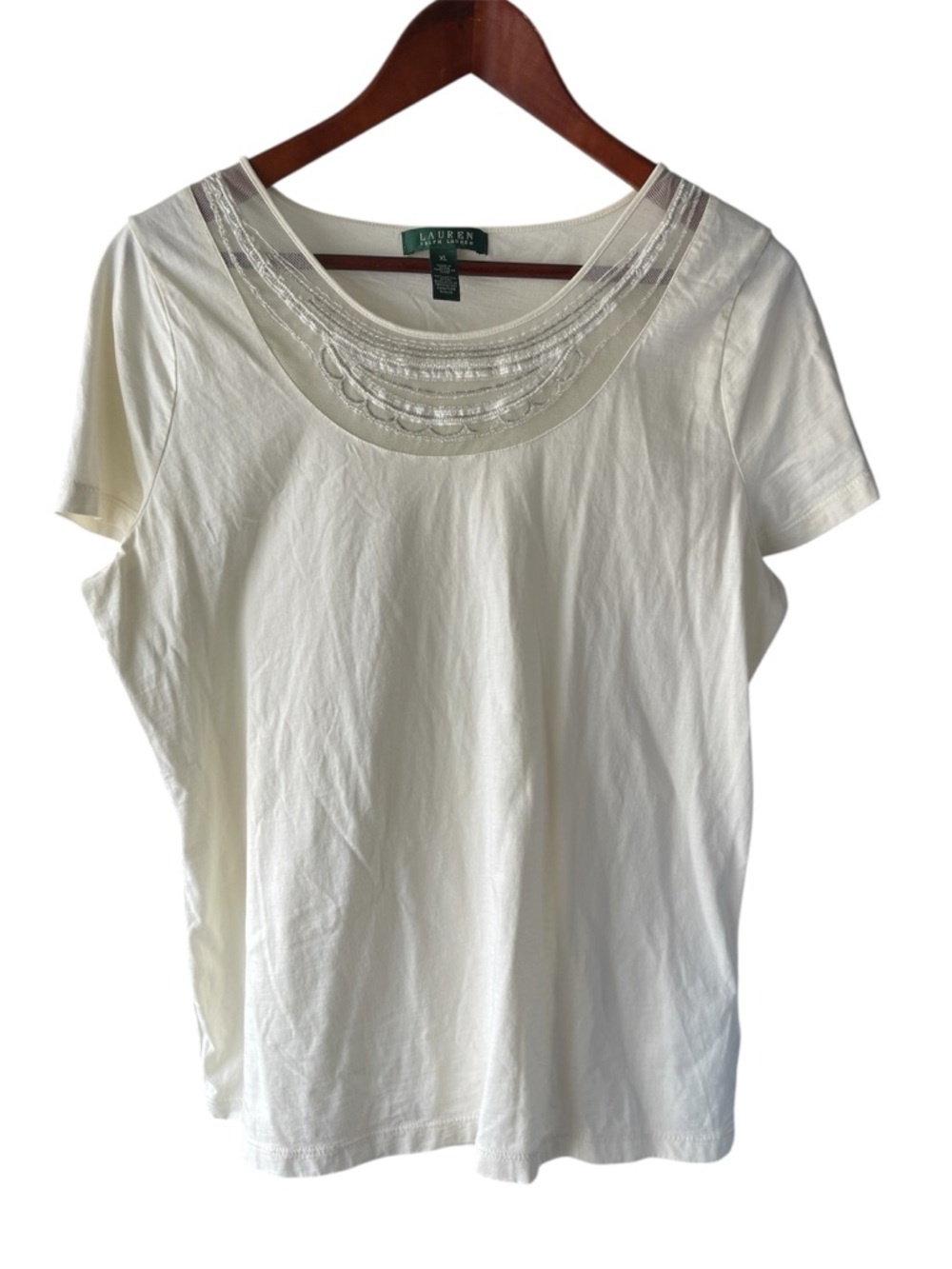 Lauren Ralph Lauren 100% Cotton Cream Top